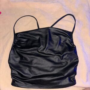 Criss cross straps crop top